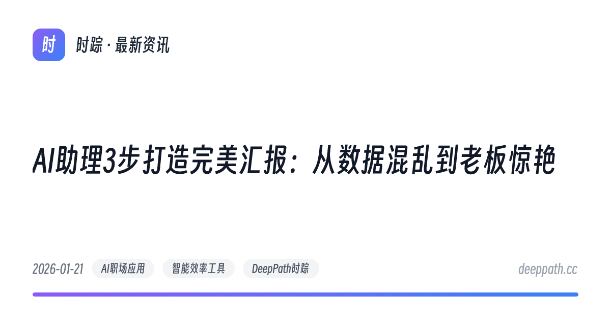 AI助理3步打造完美汇报：从数据混乱到老板惊艳 - 文章封面