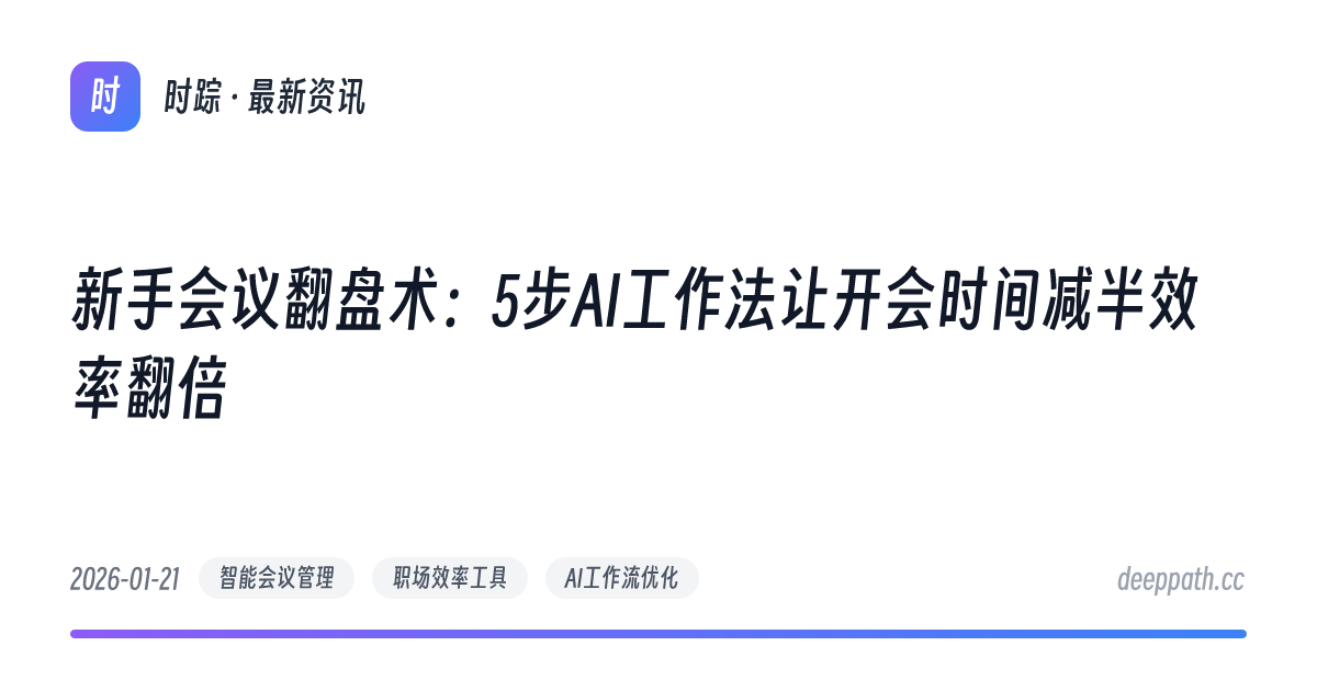 新手会议翻盘术：5步AI工作法让开会时间减半效率翻倍 - 文章封面