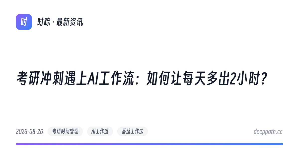 考研冲刺遇上AI工作流：如何让每天多出2小时？ - 文章封面