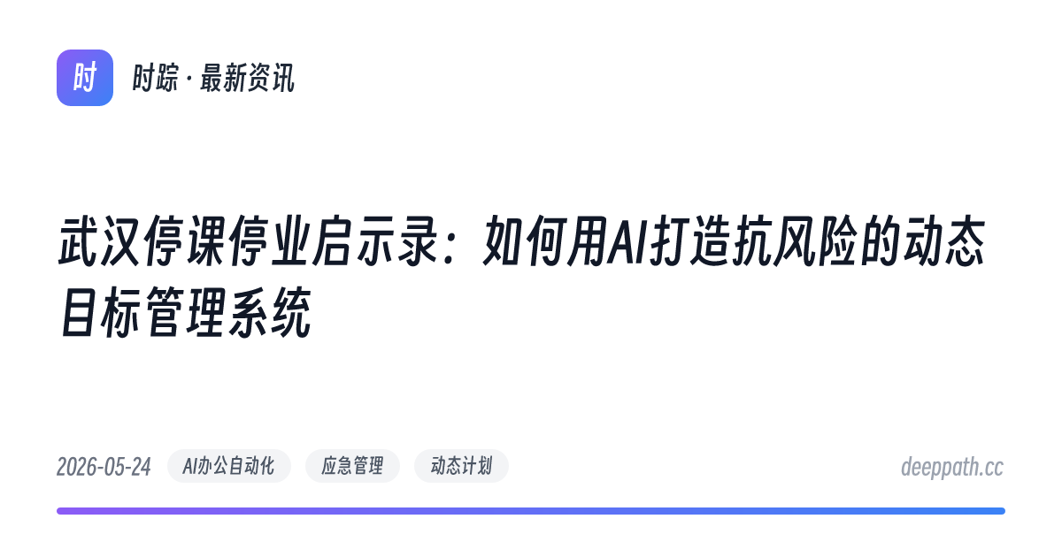 武汉停课停业启示录：如何用AI打造抗风险的动态目标管理系统 - 文章封面